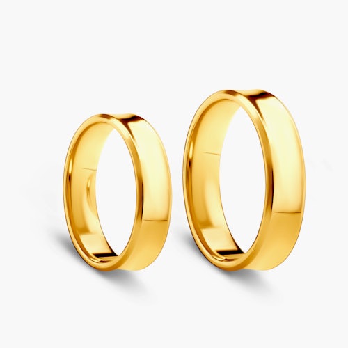 Obrączki ślubne: złote, wklęsłe, 5 mm